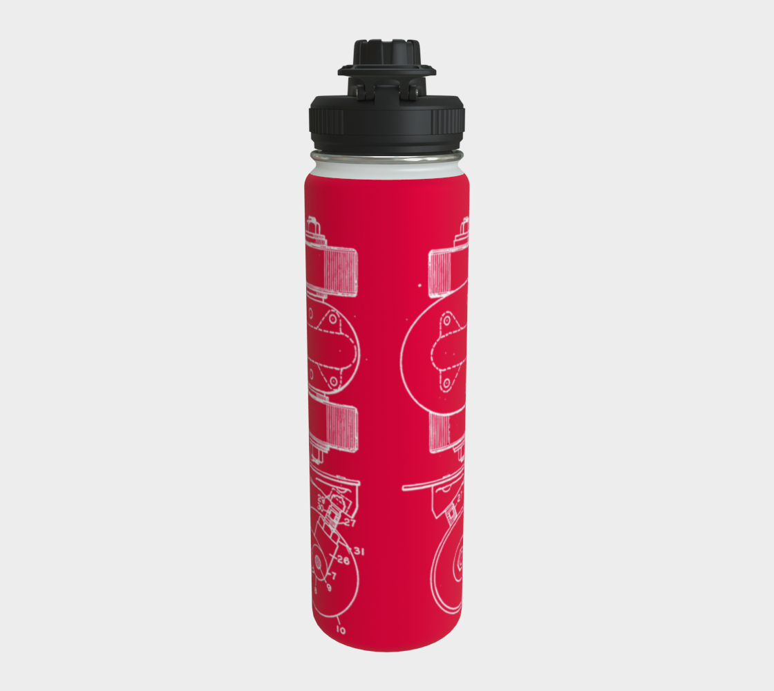 Red Skate Plate Water Bottle