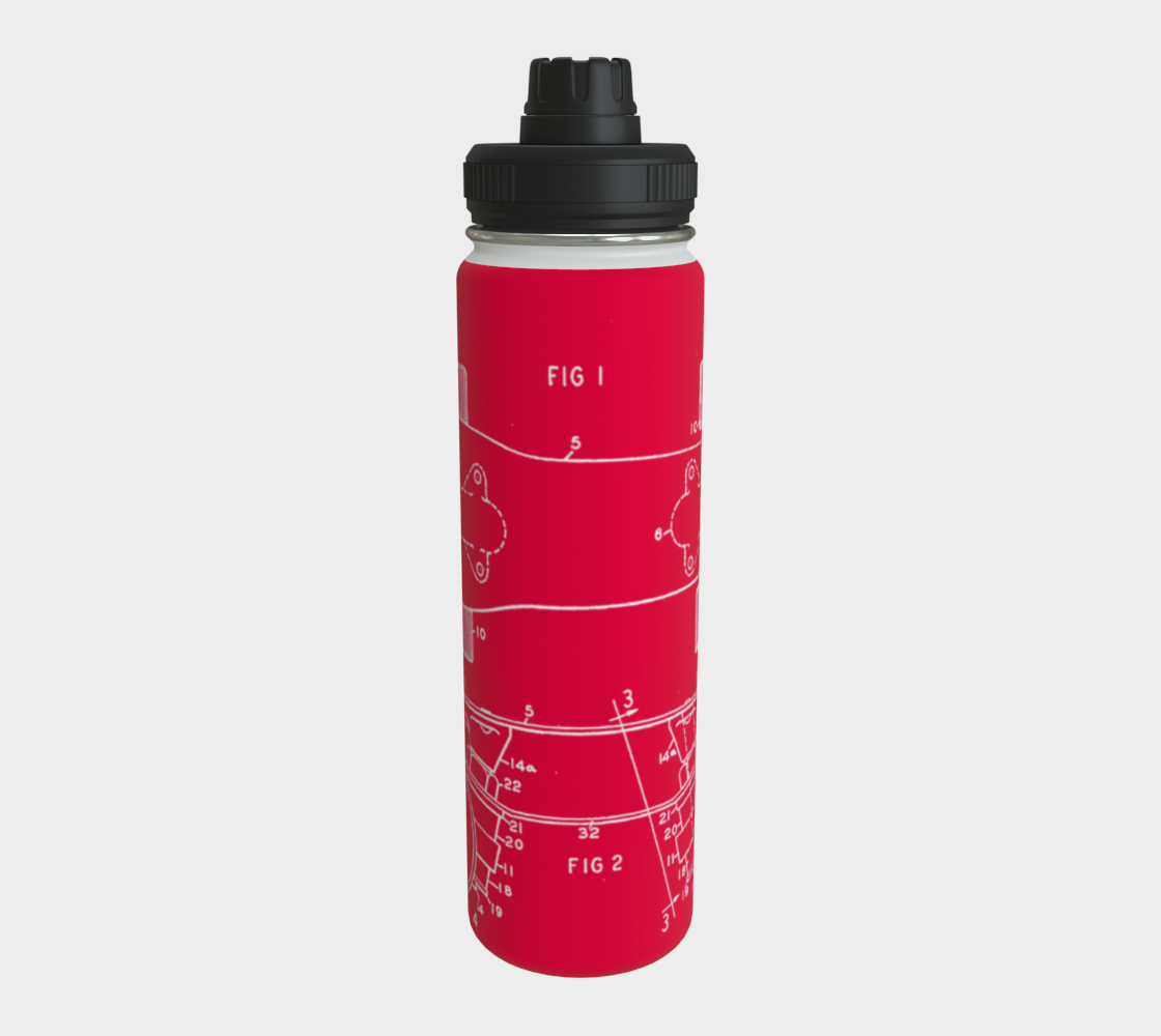 Red Skate Plate Water Bottle