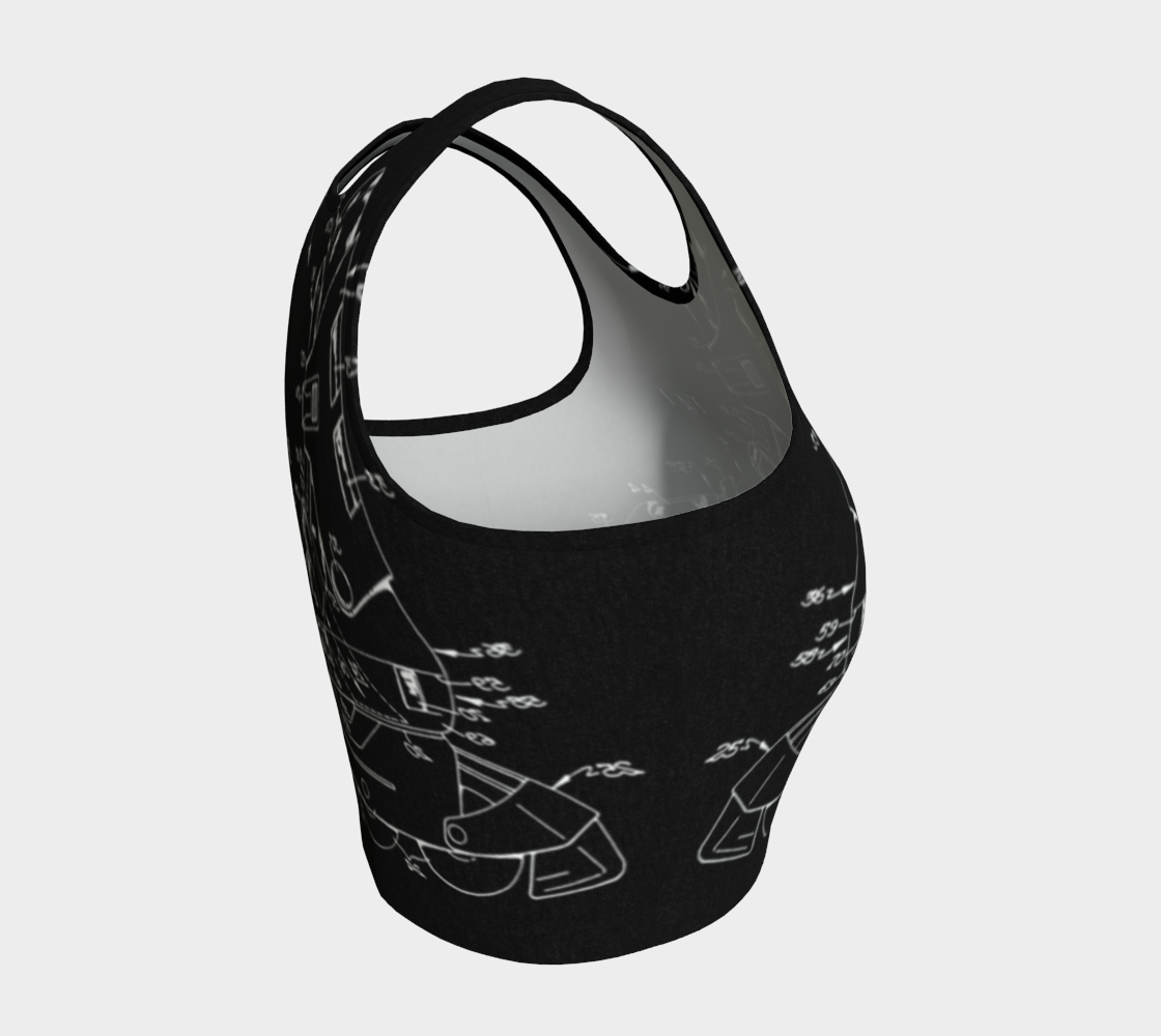 Vintage Inline Skate Patent Crop Top Variation