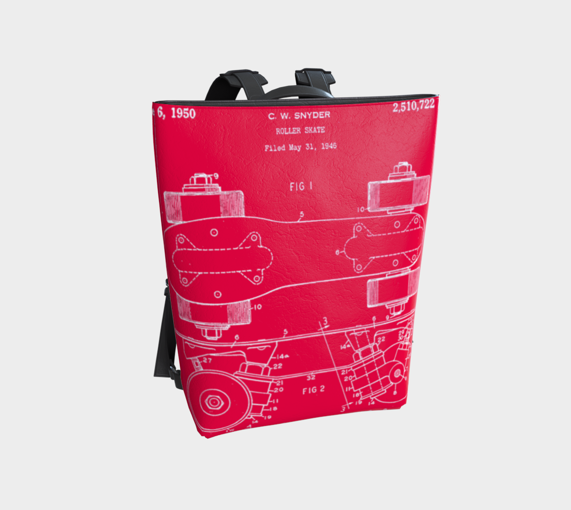 Red Skate Plate Vegan Leather Backpack