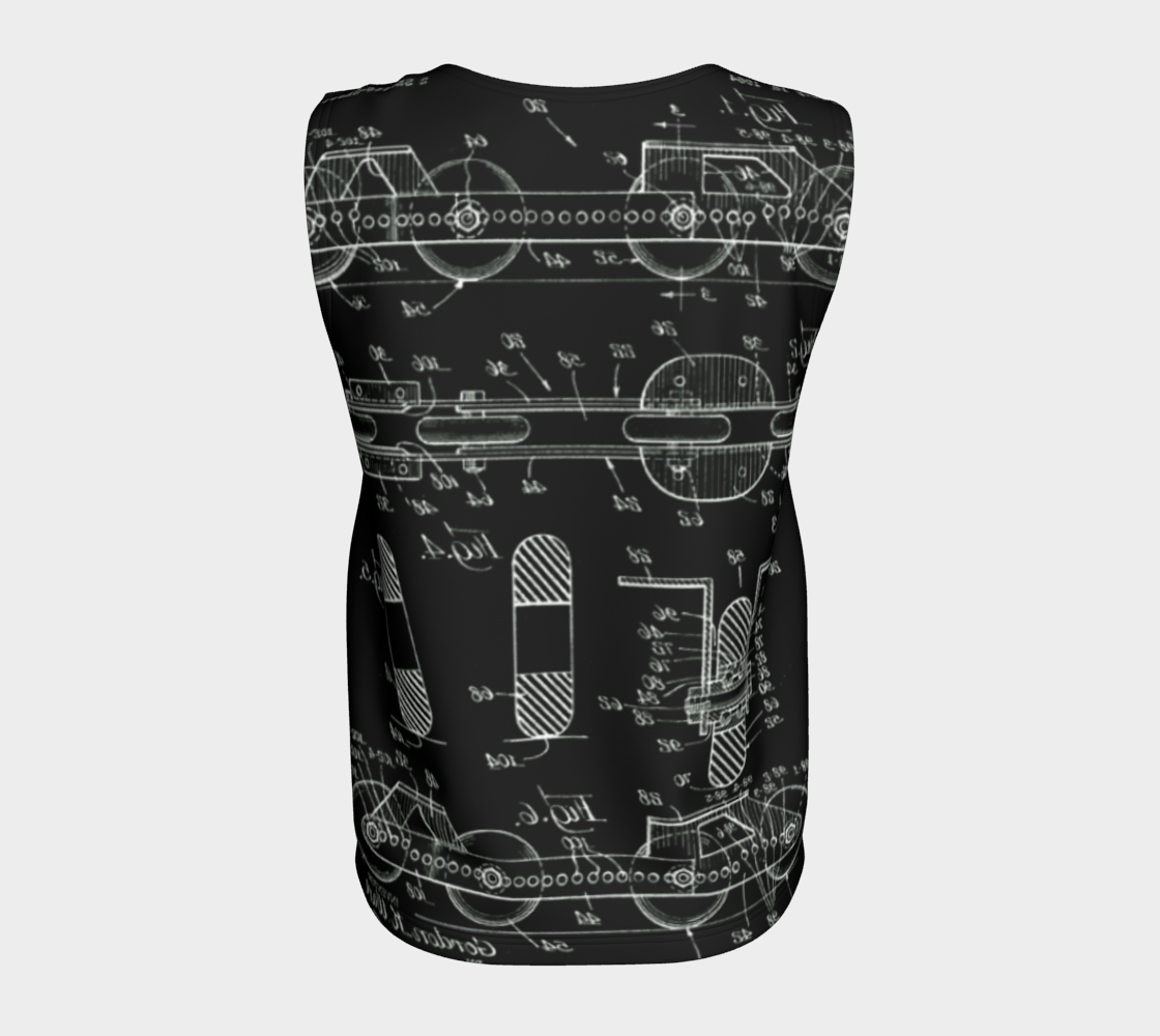 Vintage Inline Skate Patent Loose Sleeveless Top Variation