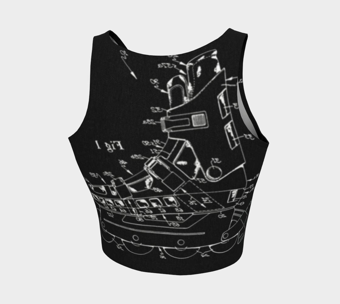 Vintage Inline Skate Patent Crop Top Variation