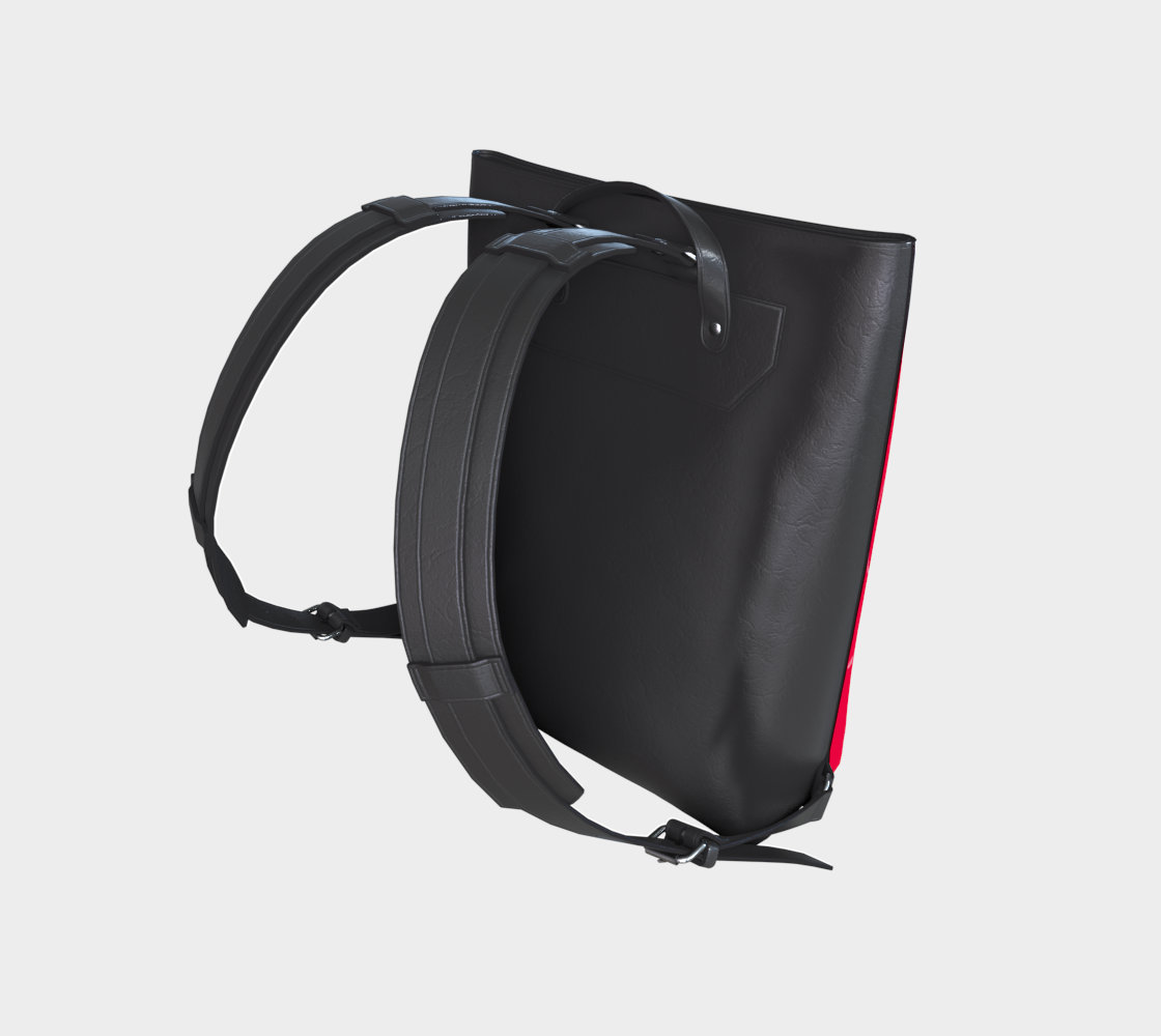 Red Skate Plate Vegan Leather Backpack