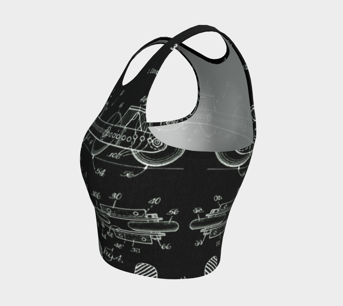 Vintage Inline Skate Patent Crop Top