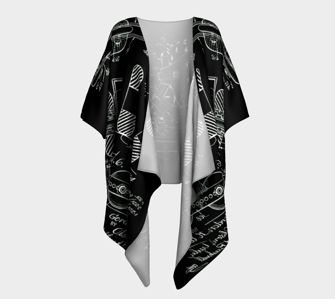 Vintage Inline Skate Patent Draped Kimono