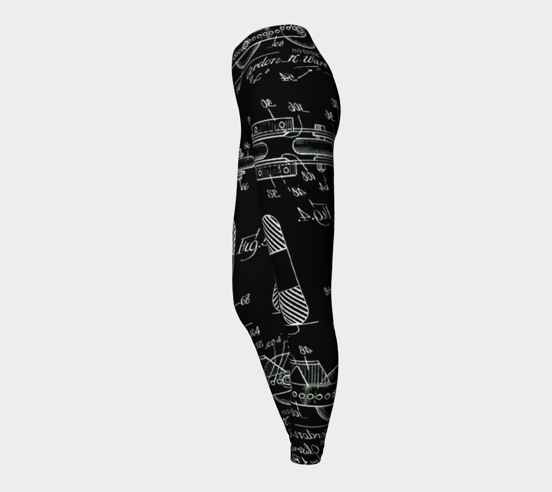 Vintage Inline Skate Patent Variation Yoga Leggings