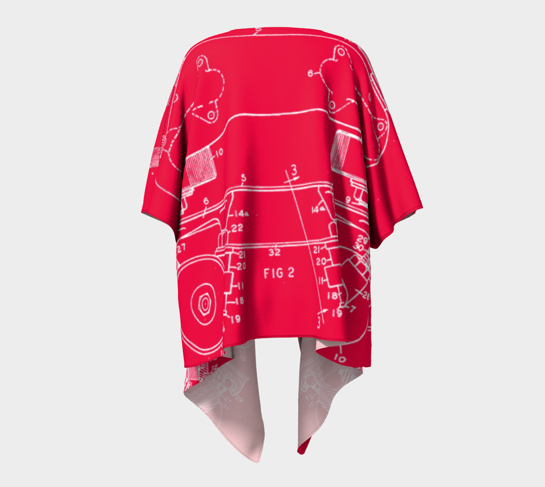 Red Roller Skate Collage Kimono Style Robe