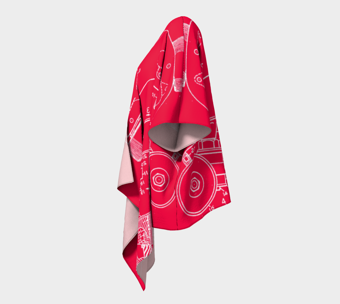 Red Roller Skate Collage Kimono Style Robe