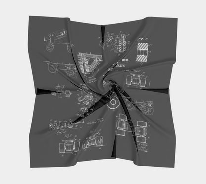 Vintage Roller Skate Collage Square Scarf