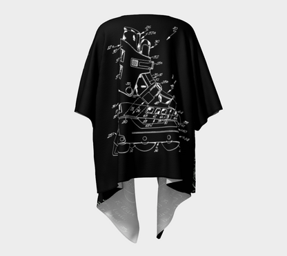 Vintage Inline Skate Patent Draped Kimono