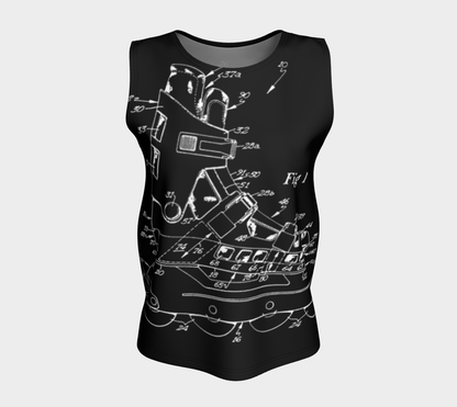 Vintage Inline Skate Patent Loose Sleeveless TopVariation