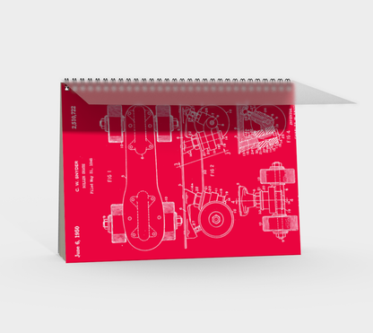 Red  Roller Skate Plate Spiral Notebook