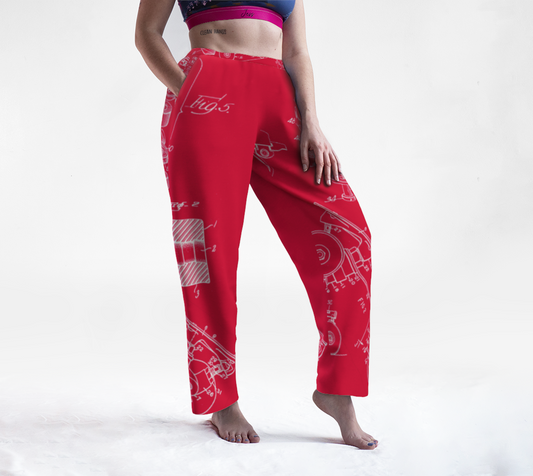 Red Roller Skate Collage Lounge Pants