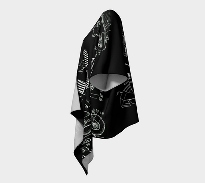 Vintage Inline Skate Patent Draped Kimono
