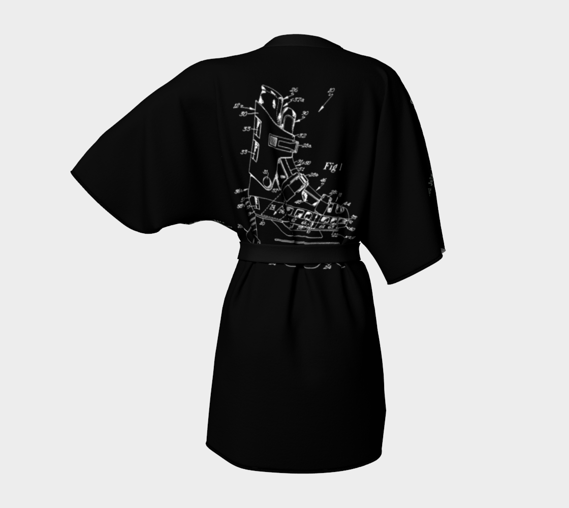 Vintage Inline Skate Patent Kimono Style Robe