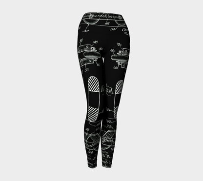 Vintage Inline Skate Patent Variation Yoga Leggings