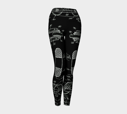 Vintage Inline Skate Patent Variation Yoga Leggings