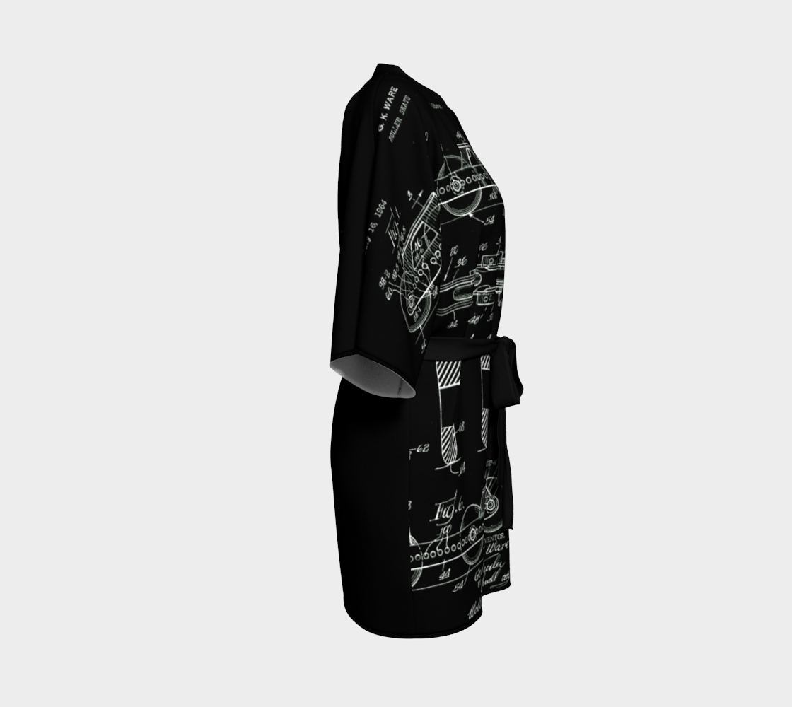 Vintage Inline Skate Patent Kimono Style Robe