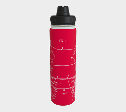 Red Skate Plate Water Bottle