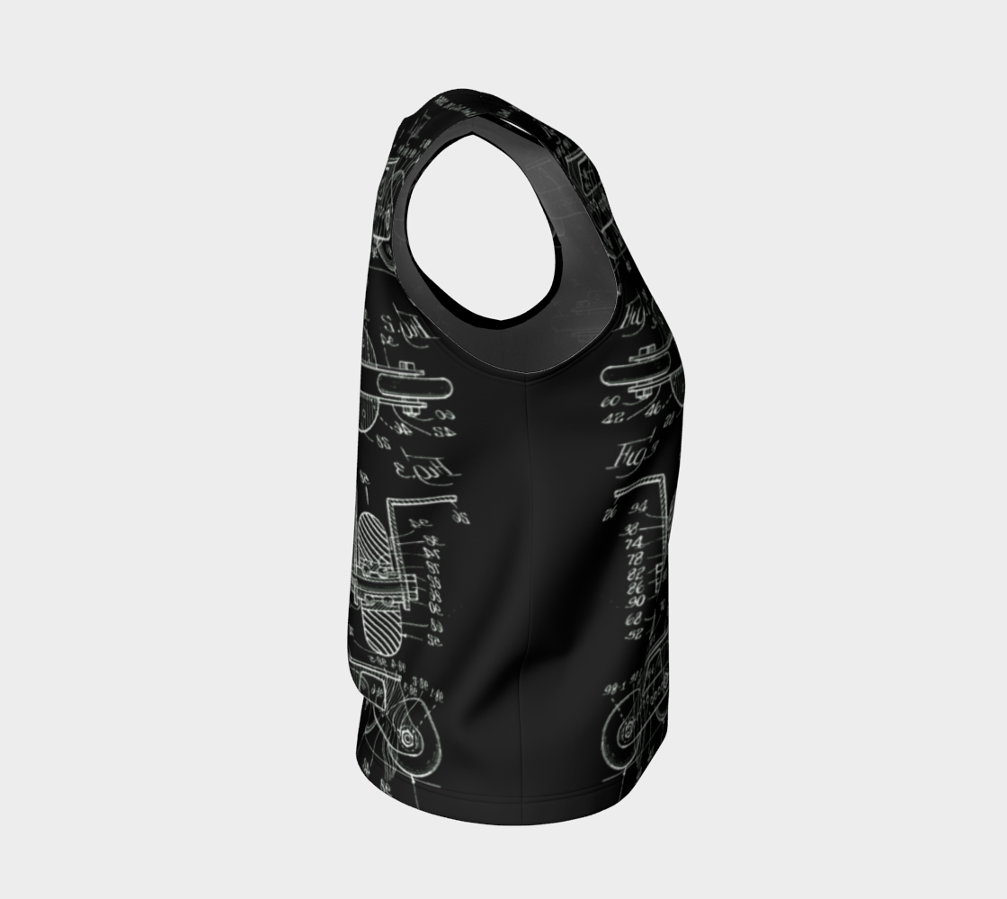 Vintage Inline Skate Patent Loose Sleeveless Top Variation