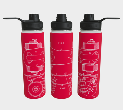 Red Skate Plate Water Bottle