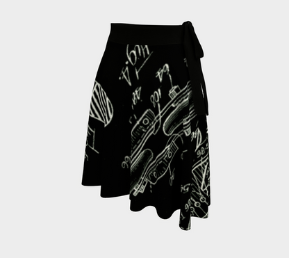Vintage Inline Skate Patent Wrap Skirt