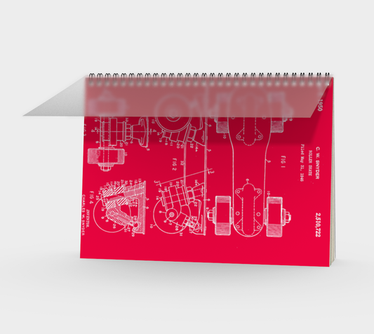Red  Roller Skate Plate Spiral Notebook