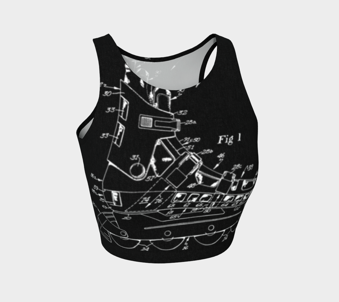 Vintage Inline Skate Patent Crop Top Variation