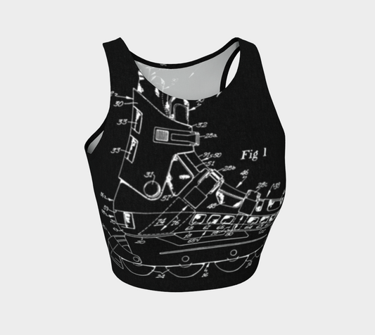 Vintage Inline Skate Patent Crop Top Variation