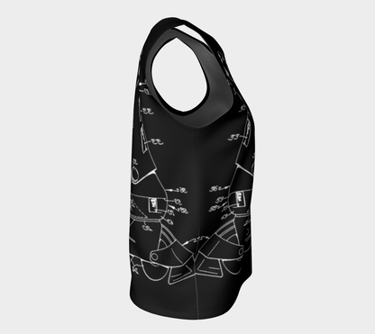 Vintage Inline Skate Patent Loose Sleeveless TopVariation