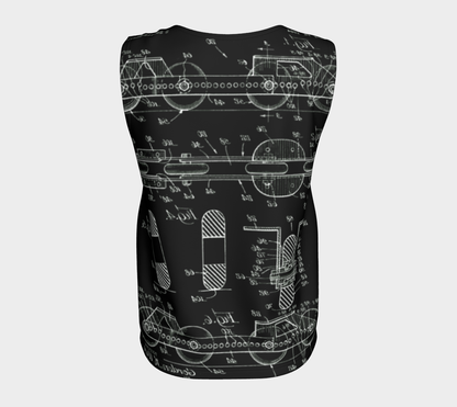 Vintage Inline Skate Patent Loose Sleeveless Top Variation