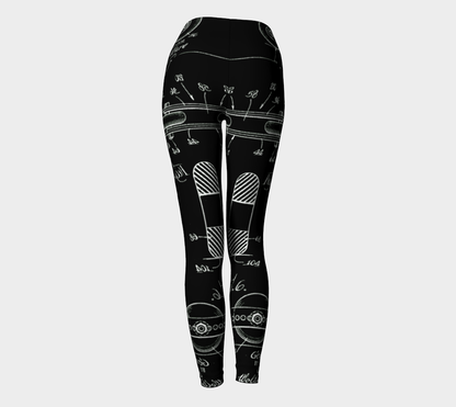 Vintage Inline Skate Patent Variation Yoga Leggings