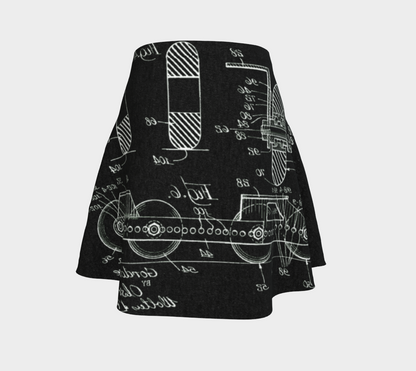 Vintage]Inline Skate Patent Flare Skirt