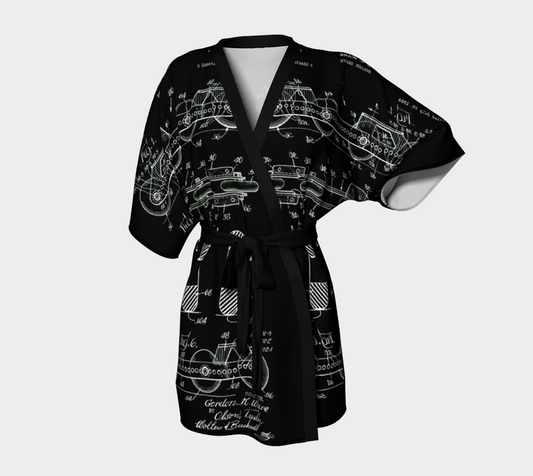 Vintage Inline Skate Patent Kimono Style Robe