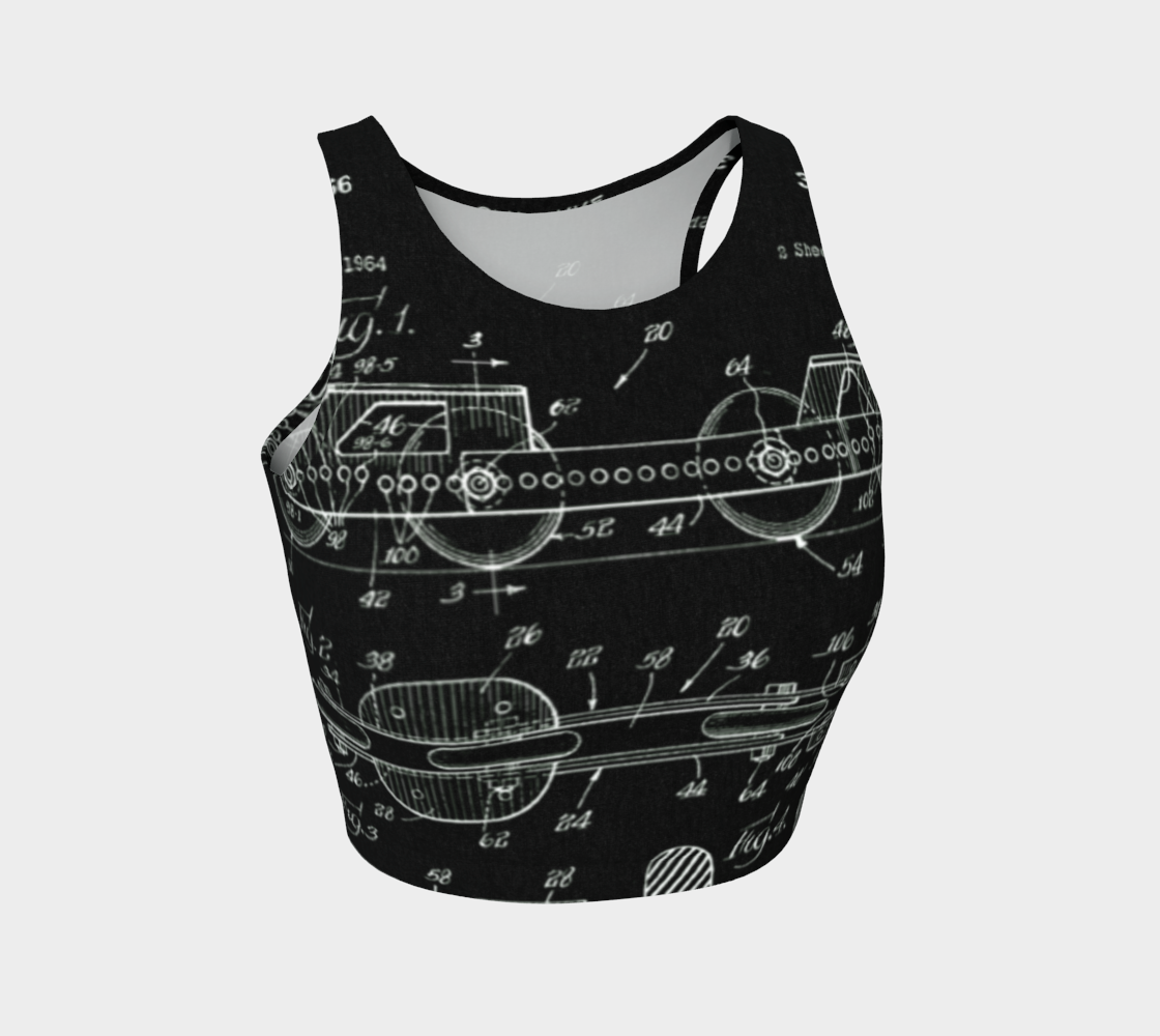 Vintage Inline Skate Patent Crop Top
