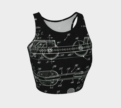 Vintage Inline Skate Patent Crop Top