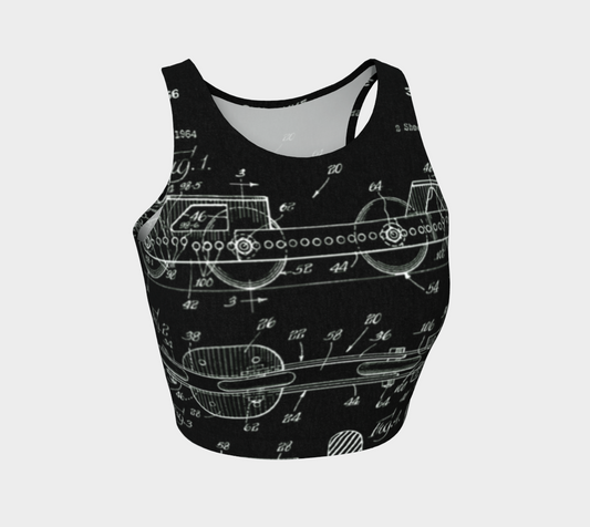 Vintage Inline Skate Patent Crop Top