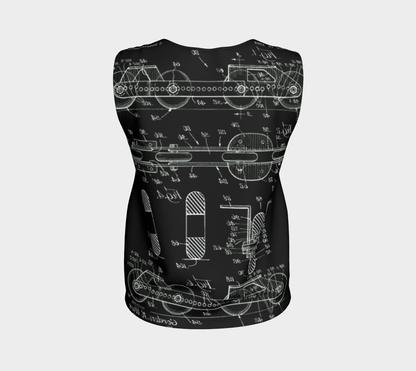 Vintage Inline Skate Patent Loose Sleeveless Top Variation