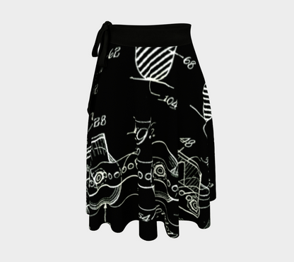 Vintage Inline Skate Patent Wrap Skirt