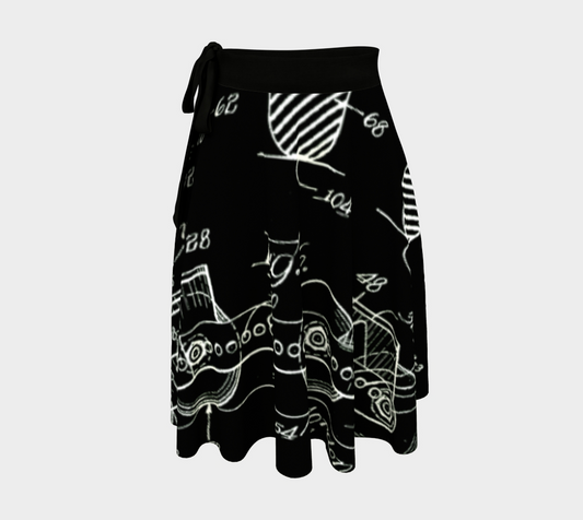 Vintage Inline Skate Patent Wrap Skirt