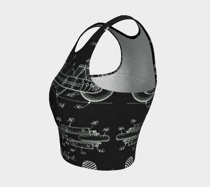 Vintage Inline Skate Patent Crop Top