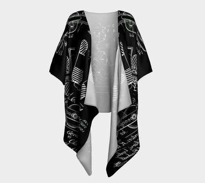 Vintage Inline Skate Patent Draped Kimono
