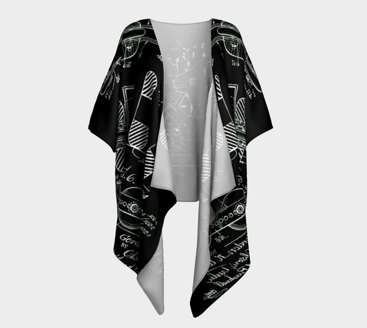 Vintage Inline Skate Patent Draped Kimono