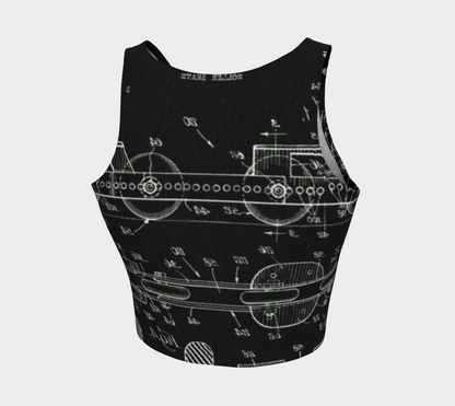 Vintage Inline Skate Patent Crop Top
