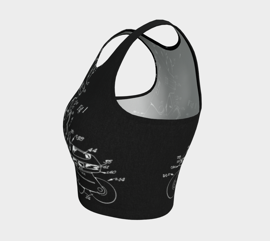 Vintage Inline Skate Patent Crop Top Variation