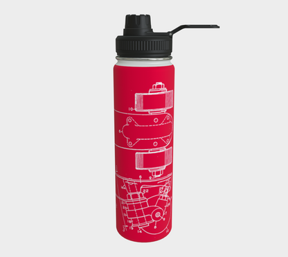 Red Skate Plate Water Bottle