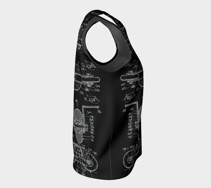 Vintage Inline Skate Patent Loose Sleeveless Top Variation