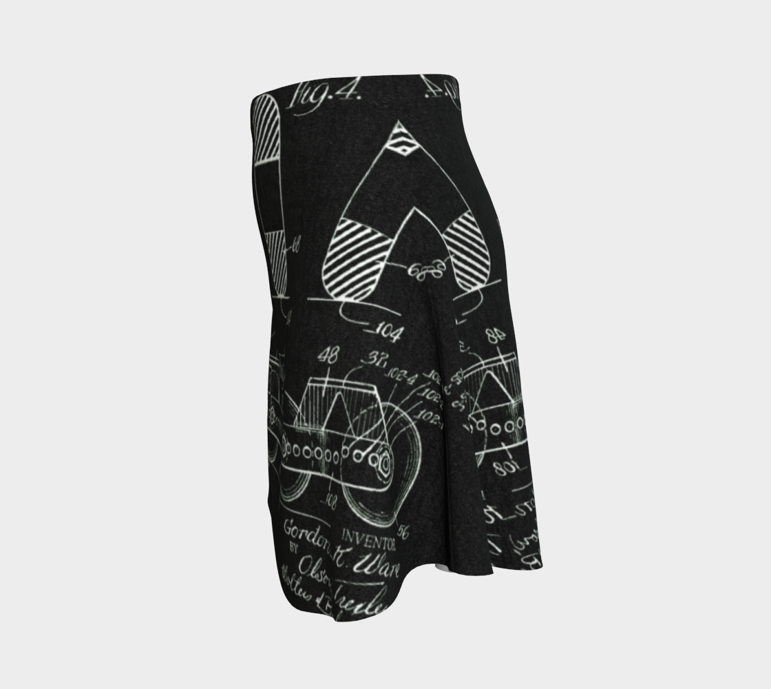 Vintage]Inline Skate Patent Flare Skirt