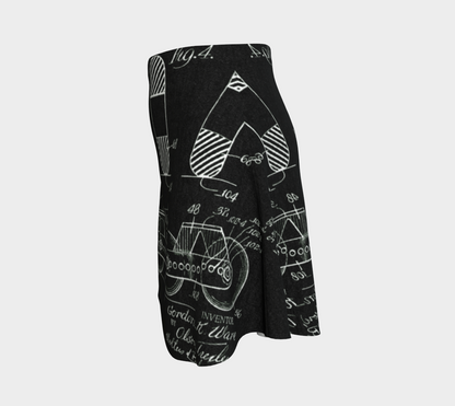Vintage]Inline Skate Patent Flare Skirt