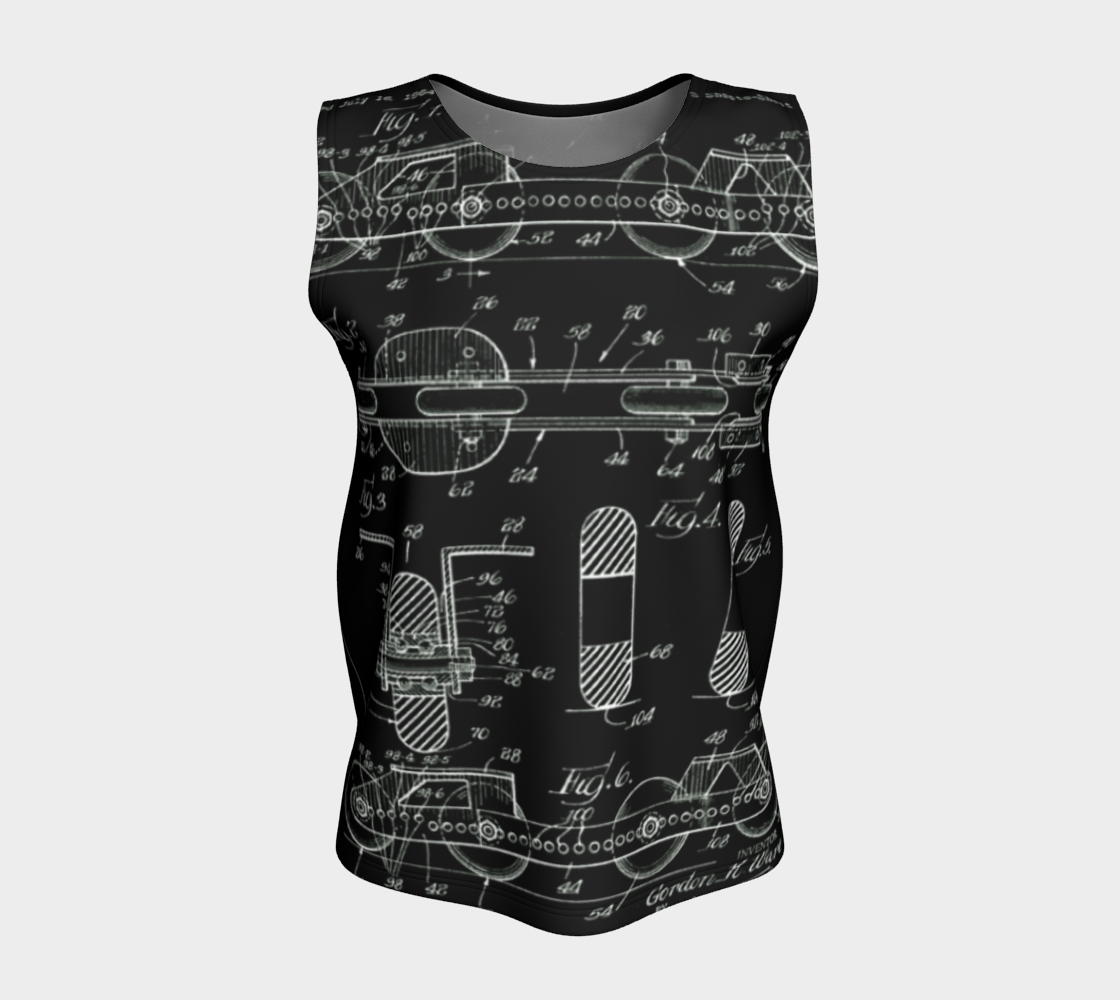 Vintage Inline Skate Patent Loose Sleeveless Top Variation